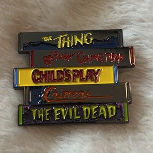 Vintage horror movie vhs lapel pin